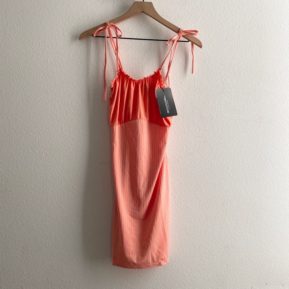 Pretty Little Thing Tie Contrast Bodycon Dress NWT